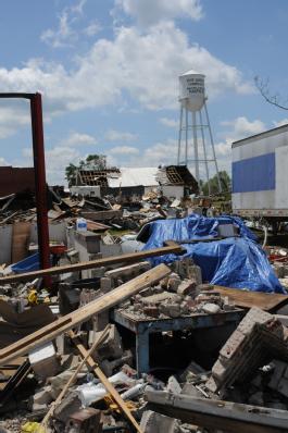 The downtown section here was destroyed by the April 28 tornado.