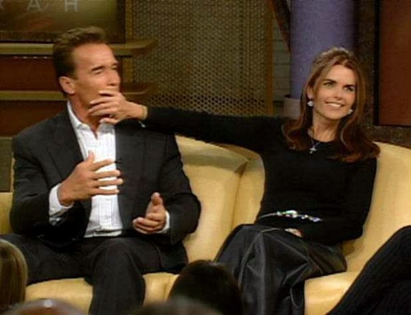 Arnold schwarzenegger and Maria shriver on the oprah winfrey show in 2003