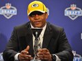 Randall Cobb answered questions during a news conference at Radio City Music Hall.