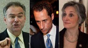 From left: Tim Kaine, Anthony Weiner and Allyson Schwartz are pictured. | AP Photos