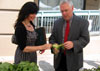 Photo of Diana Limbacher of USDA and Assistant Secretary of Agriculture Al Murray at Hoboken Farmers Market