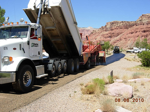 pouring asphalt