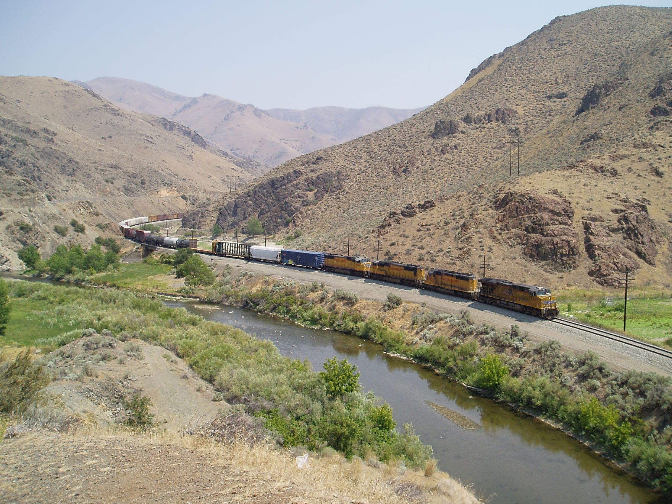 UP Train in Eastern Oregon Near Huntington