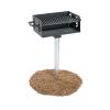 Commercial Park Charcoal Grill with Post- Black