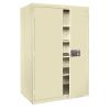 Quick Assembly Keyless Electronic Coded Steel Cabinet Putty Color, 36 In. W x 24 In. D x 78 In. H