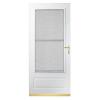300 Series 36 in. White Aluminum Triple-Track Storm Door with Brass Hardware