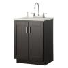 Palmero 24 in. Laundry Vanity in Espresso and ABS Sink in White and Faucet Kit