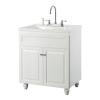 Bramlea 30 in. Laundry Vanity in White and Premium Acrylic Sink in White and Faucet Kit