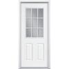32 in. x 80 in. White Prehung Left-Hand Inswing 9-Lite Steel Entry Door with Brickmold