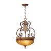 Chateau Deville Collection 3-Light Deville Walnut Bowl Pendant