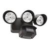 Triple Head LED Outdoor Motion-Sensing Bronze Floodlight