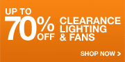 Up to 70% Off Clearance Lighting & Fans