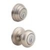 991 Juno Entry Knob and Single Cylinder Deadbolt Combo Pack Satin Nickel