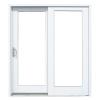 59-1/4 in. x 79-1/2 in. Composite White Left-Hand Sliding Patio Door with Woodgrain Interior