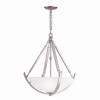 Wave Collection 3-Light 99-1/2 in. Hanging Brushed Nickel Pendant Fixture