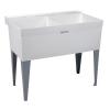 40 in. x 24 in. Double Bowl Utility Tub in White