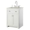 Keats 24 in. Laundry Vanity in White and ABS Sink in White and Faucet Kit