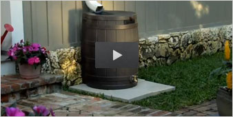 View video to learn about rain collection with rain barrels