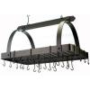 Oiled Bronze Rectangular Pot Rack with grid and 24 Hooks