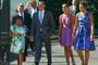 Obama family walks to church from White House
