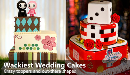 "Wackiest Wedding Cakes" \\ Two wedding cakes \\ Photo: Courtesy of The Knot