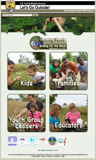 Let's Go Outside website thumbnail.  Photo Credit: USFWS