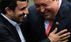 Hugo Chavez welcomes Mahmoud Ahmadinejad to Venezuela