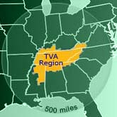 TVA region map