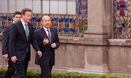 David Cameron and Mexico's president Calderon 