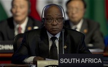 South African President Jacob Zuma attends the first plenary session of the G20 summit in Los Cabos