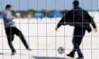 Tunisian would-be immigrants play footba