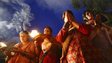 Hindu devotees offer prayers