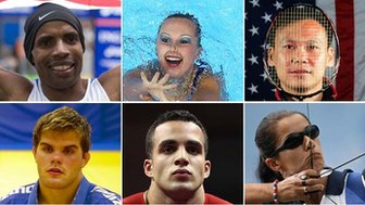 Composite photo of six athletes