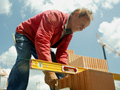 A builder working on a construction site