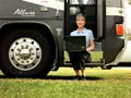 Jill Ferrer sits in the well of her RV parked in Clermont, FL in February 2011.