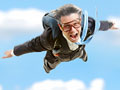 Skydiving businessman for 50 jobs for people over 50