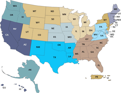 Map of the United States of America