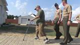 Marines take care of Sergeant Major