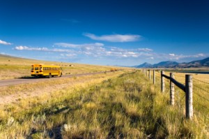 Bus in rural area