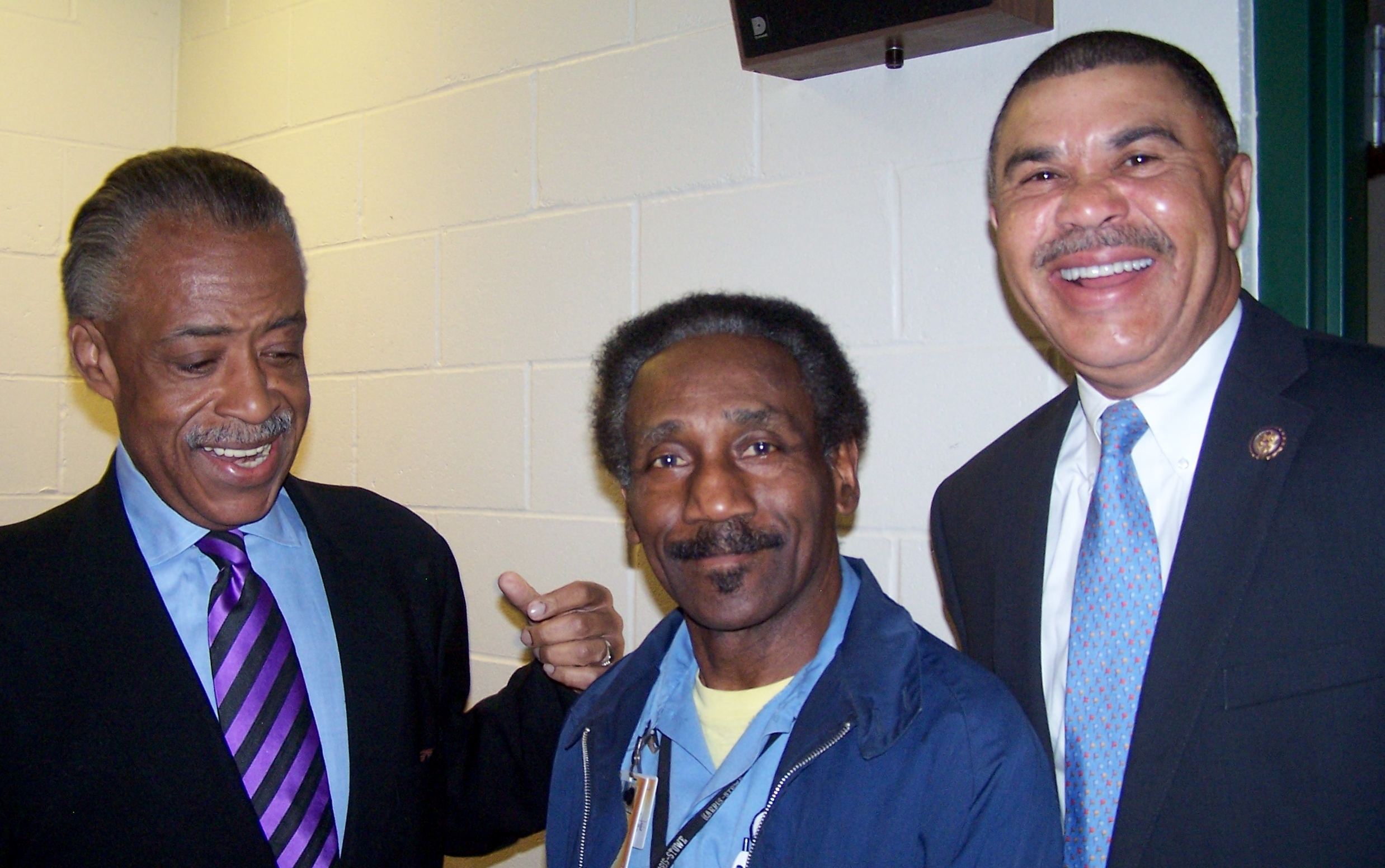 Reverend Al Sharpton, HSSU Custodian Donald Walton, Congressman Lacy Clay