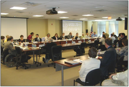 Board members at conference table