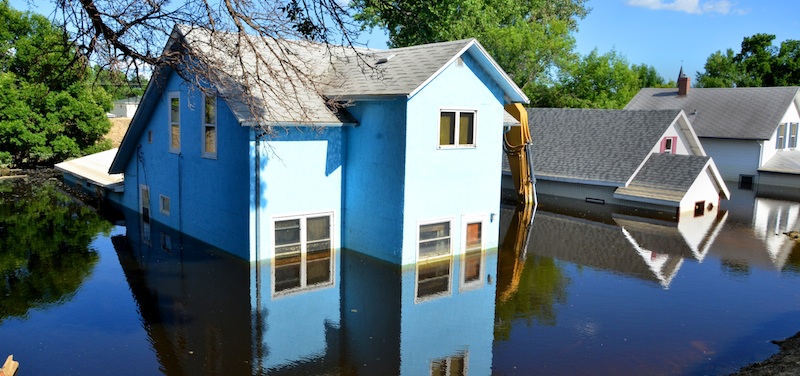 Flooded houses