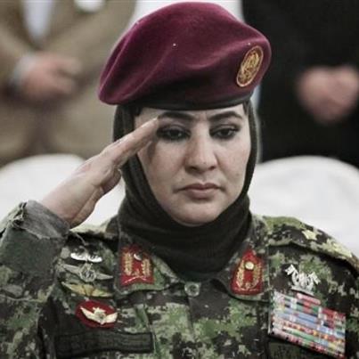 Photo: Khatol Mohammad Zai, Afghanistan's first female parachutist and general in the Afghan national army.
 Afghanistan has changed dramatically since Zai joined the armed forces with hundreds of other women in the early 1980s to prop up the pro-Moscow regime. During that earlier war, entire villages were flattened to stop civilian support for U.S.-backed Muslim insurgents who eventually forced Soviet troops to withdraw. As a woman, Zai was not allowed to fight.President Karzai promoted her from colonel to general after she parachuted into Kabul during a festival commemorating the 10-year anniversary of the end of communist rule.

Hit Like For Women General :)