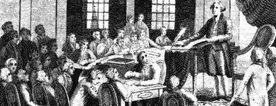 Photo: On this day in 1774, the first Continental Congress assembled in Philadelphia, Pennsylvania to discuss its response to the "Intolerable Acts" issued by the British Parliament to punish Boston for the Boston Tea Party. Pennsylvania was represented by eight delegates.