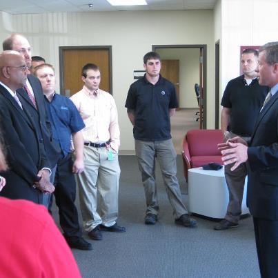 Photo: On Friday, August 31, 2012, Congressman Dent toured the new UL (Underwriters Laboratories) facility in Upper Macungie Township, where he was also able to speak with employees. UL, a company specializing in product safety, relocated to Upper Macungie earlier this summer. In their new facility, UL employees test the safety of lighting and energy efficiency technologies.