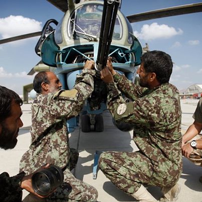 Photo: Hungarian Air Mentor Team with Mi-35 Hind E Attack Helicopter In Afghanistan.