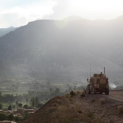 Photo: U.S. Army Paratroopers in 2nd Platoon, Chosen Company, 3rd Battalion (Airborne), 509th Infantry Regiment man a mine-resistant, ambush-protected (MRAP) vehicle to provide security for a checkpoint set up outside an Afghan Uniformed Police checkpoint near Combat Outpost Herrera, Paktya Province, Afghanistan on Aug. 18, 2012. (U.S. Army photo by Sgt. Kimberly Trumbell/Released)