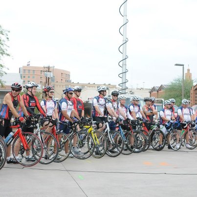 Photo: Members of the Arizona Army and Air National Guard ride in stage four of the Tour of Duty ride Aug. 16, 2012.  Local guardsmen joined 24 military members, firefighters and police officers from the U.S. and Australia on their way to Flagstaff and then Denver as the tour participants make their way more than 2,600 miles from San Diego to New York City. The Tour of Duty riders will arrive in New York on Sept. 10 and will cover between 60 to 130 miles per day. The event, which aims to demonstrate the respect and admiration for military, police, firefighters and emergency service workers, began in 2010 as a coast-to-coast run. Arizona National Guard participation was 40 miles, which began in Phoenix and ended in New River. Three Phoenix-area residents are among the Tour of Duty riders, including a former member of the 161st Air Refueling Wing, retired Master Sgt. Scott Timmerman. (U.S. Air Force photos by Tech. Sgt. Susan Gladstein/Released)