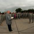 Photo: A scene from the U.S. Army Civil Affairs & Psychological Operations Command (Airborne) Change of Responsibility ceremony between Command Sgt. Maj. Dale Blosser and Command Sgt. Maj. Harry Bennett  at Fort Bragg, N.C. on August 25, 2012. Bennett was the Command Sgt. Maj. at the 352nd Civil Affairs Command prior to coming to USACAPOC(A). (U.S. Army photo by Staff Sgt. Felix R. Fimbres)