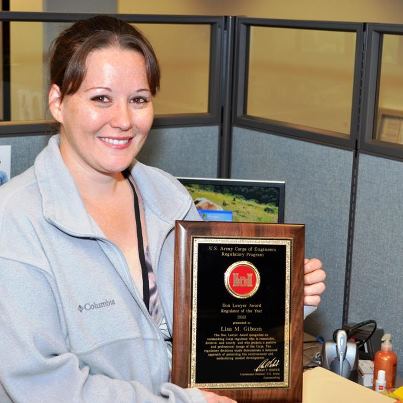 Photo: Congratulations to our very own Lisa Gibson! Gibson, a senior regulatory project manager with the Sacramento District, was awarded the Don Lawyer Regulator of the Year Award by the U.S. Army Corps of Engineers, Headquarters. Recognizing outstanding civilian service in making reasonable, balanced and timely permit decisions, the national award is the highest regulatory recognition a Corps employee can receive.

Some of the larger projects Gibson has managed are the environmental review for the 3,500 acre southern expansion of Folsom, Calif., and the 2,688 acre Cordova Hills and 1,265 acre Sun Creek master-planned communities near Rancho Cordova, Calif.